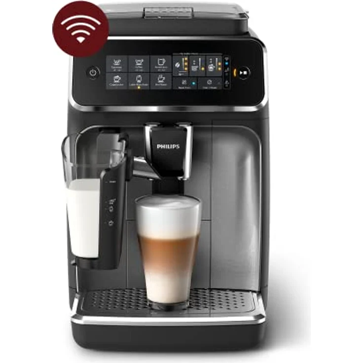 PHILIPS Series 3200 Kaffeevollautomat – WLAN-Konnektivität, LatteGo Milchsystem, 5 Kaffeespezialitäten, Mit App-Steuerung, Intuitives Touchdisplay, Silber – Bild 1