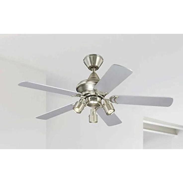 Westinghouse Kingston 7211440 Deckenventilator, A++ to E, Metall, GU10, gebürstetes aluminium, 105 x 105 x 47 cm – Bild 6