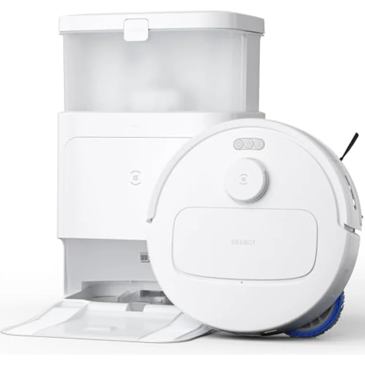 ECOVACS DEEBOT N30 PRO Omni Saugroboter mit Wischfunktion, 10.000 Pa Saugleistung, ZeroTangle 2.0-Technologie, TruEdge Kantenreinigung, 60℃ Heißwasser Wischmopp Reinigung, Heißlufttrocknung, Weiß – Bild 1