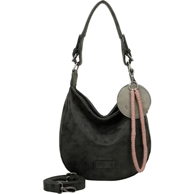 Fritzi aus Preußen Fritzi Hobo Schultertasche, geräumige 33 cm Handtasche mit Reißverschluss- und Handyfach, Schwarz – Bild 1