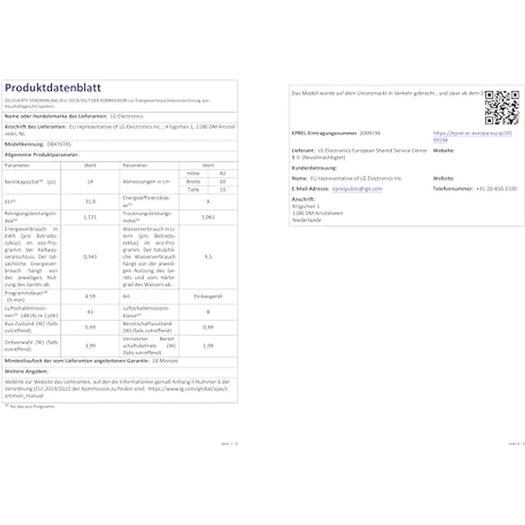LG DB476TXS, vollintegrierbarer Geschirrspüler, 598 mm breit, 43 dB(A), Inverter Direct Drive®, QuadWash®, TrueSteam®, App-kompatibel – Bild 22