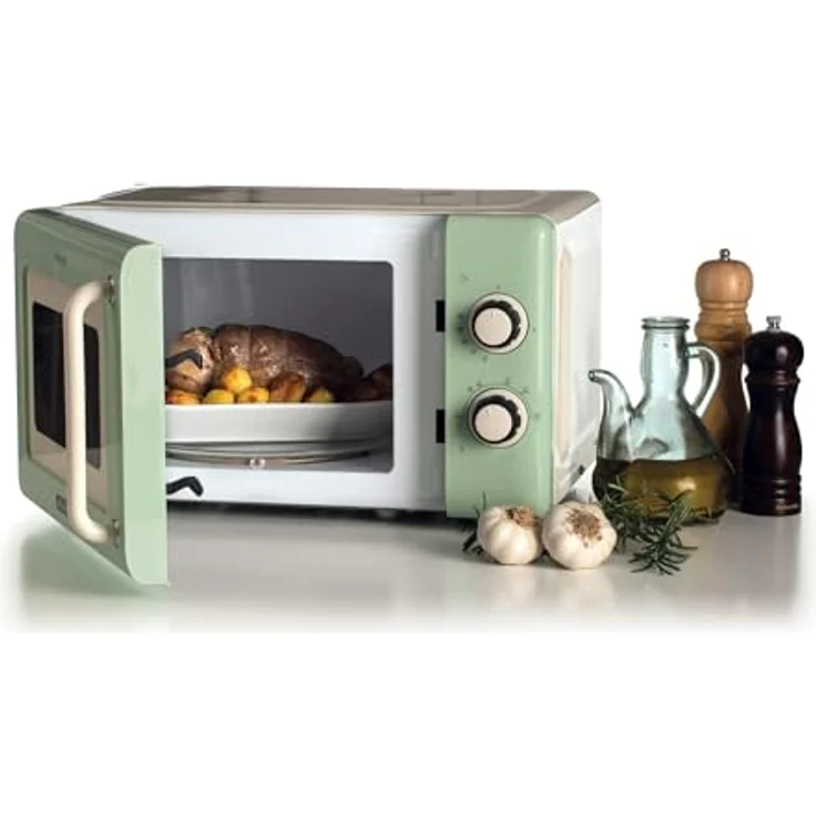 Ariete Mikrowelle Vintage 20 Liter, 800 Watt, 3-in-1-Funktionen, grün – Bild 2