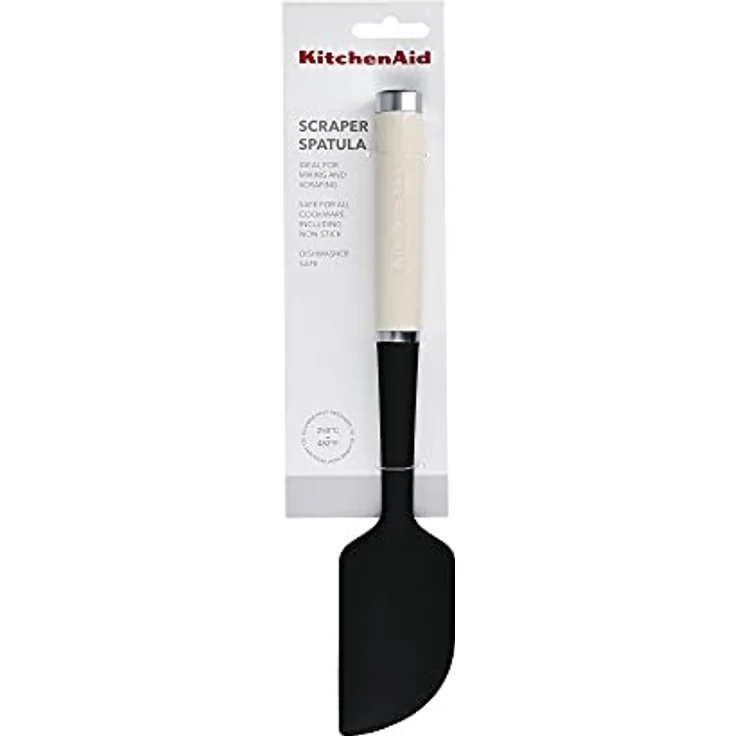 KitchenAid Löffel-Pfannenwender, Küchenutensil aus Silikon, Hitzeresistent – Empire Rot, Mandelcreme – Bild 4