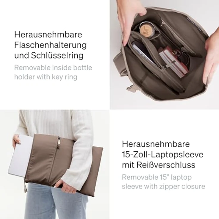 Got Bag Freizeitrucksack Rolltop Lite 2.0, 26 l, Monochrome Oyster, 32 cm Breite, 15 cm Tiefe – Bild 4