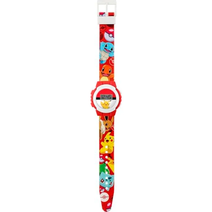 Accutime Digitale Armbanduhr POK4374, Quarzarmbanduhr mit Pokéball & Pikachu Zifferblatt, Rot, mehrfarbig, Modern – Bild 2