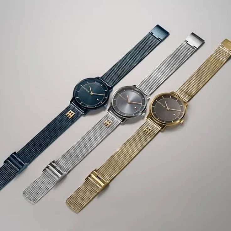 Tommy Hilfiger Zwei-Zeiger-Quarzwerk-Uhr für Damen mit 35-mm-Gehäuse und marineblauem Edelstahl-Mesh-Armband - 1782740 – Bild 5