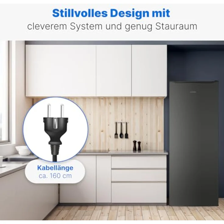 Bomann VS 7363 Kühlschrank ohne Gefrierfach, 242L, leiser Getränkekühlschrank, 5 Ablagen, schwarz-inox – Bild 7