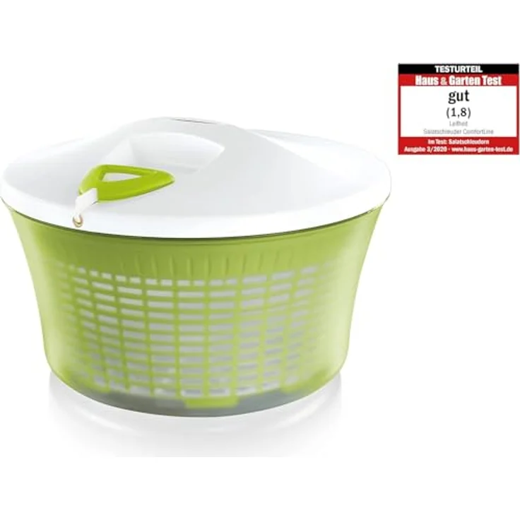 Leifheit Salatschleuder ComfortLine-Serie mit Rechts--links-Drehmechanismus im Deckel, Salattrockner inklusive Salatschüssel und Sieb, trocknet den Salat effektiv und schonend – Bild 2