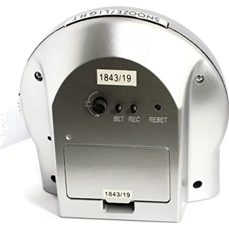 Atlanta Großer Funkwecker 1843/19, Analog mit Snooze-Funktion, Crescendo-Alarm, Zifferblattbeleuchtung, Silber – Bild 3