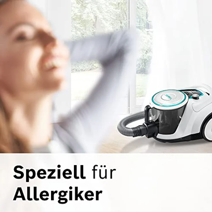 Bosch Staubsauger beutellos Serie 6 BGC41XHYG, Bodenstaubsauger, ideal für Allergiker, Hygiene-Filter, 10 Jahre Motorgarantie, Bodendüse für Parkett, Teppich, starke Saugleistung, leise, 700 W, weiß – Bild 5