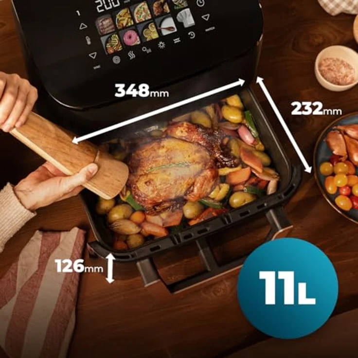 Cecotec Cecofry&Grill Smokin' 11000, Heißluftfritteuse ohne Öl mit 11 L Fassungsvermögen und Grillfunktion für Fleisch und Pizza – Bild 5