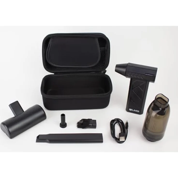 LMG Germany 2-in-1 Akku-Handstaubsauger & Gebläse, 5000 mAh, 60 Min. Laufzeit, 140 W, beutellos, leicht, USB-C, 5 Aufsätze, Schwarz – Bild 5