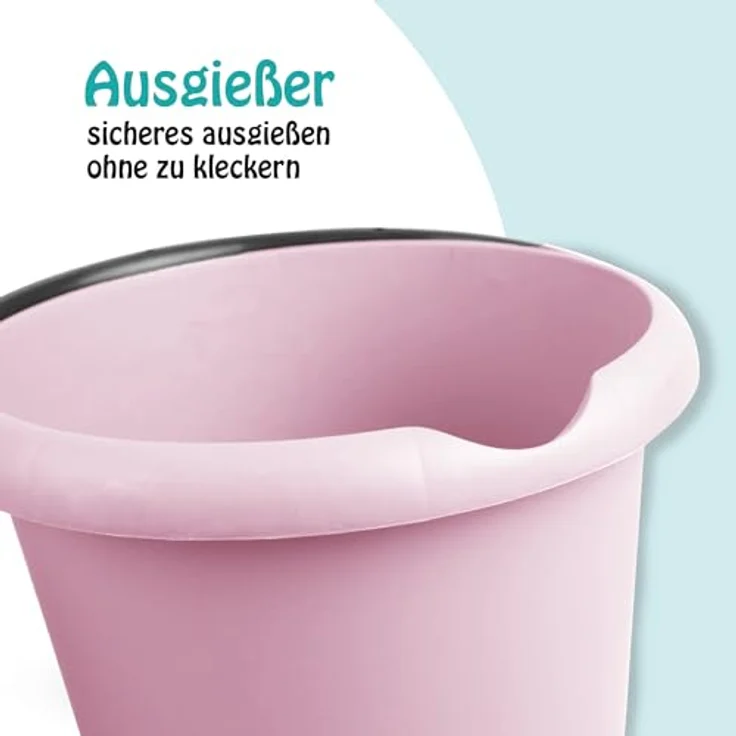 ProHome Putzeimer 5 Liter, 2-tlg. Kunststoff-Eimer in Rosa, Grün oder Anthrazit, BPA-frei, mit Mess-Skala, Made in EU – Bild 6