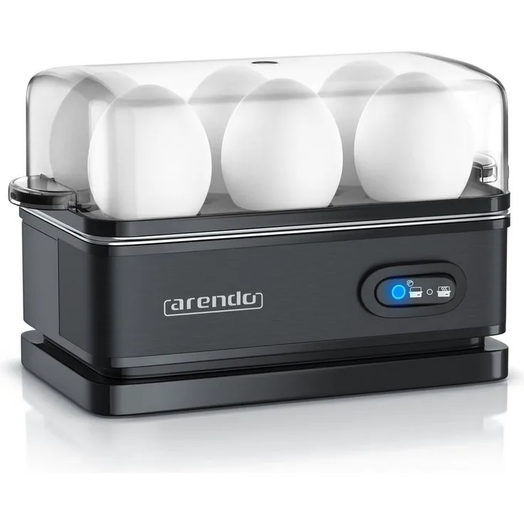 Arendo Sixcook Eierkocher, 6-fach, Edelstahl, Warmhaltefunktion, Härtegrad einstellbar, blau