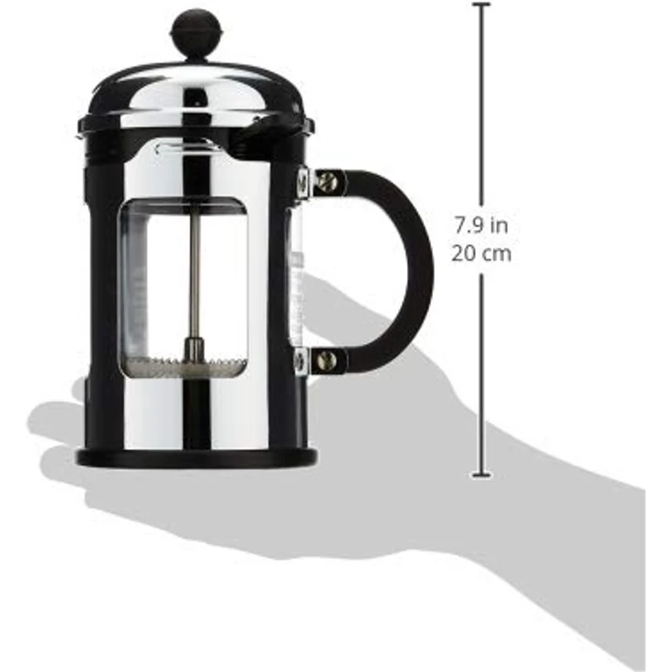 Bodum CHAMBORD Kaffeebereiter (French Press System, Auslaufschutz, Edelstahlrahmen, 0,5 liters) glänzend – Bild 6