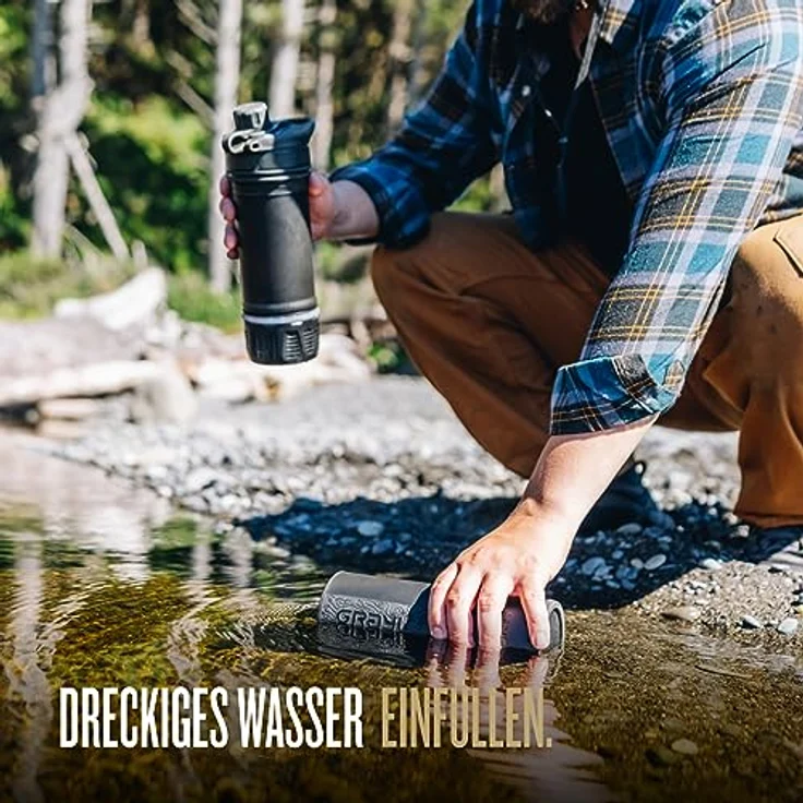 GRAYL GEOPRESS Purifier covert black Wasserfilterflasche – Bild 3
