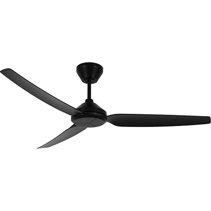 LUCCI AIR Deckenventilator Polis, 132 cm, 3 Flügel, IP55 Schutz, DC Motor mit 6 Geschwindigkeiten, Fernbedienung, Schwarz – Bild 1