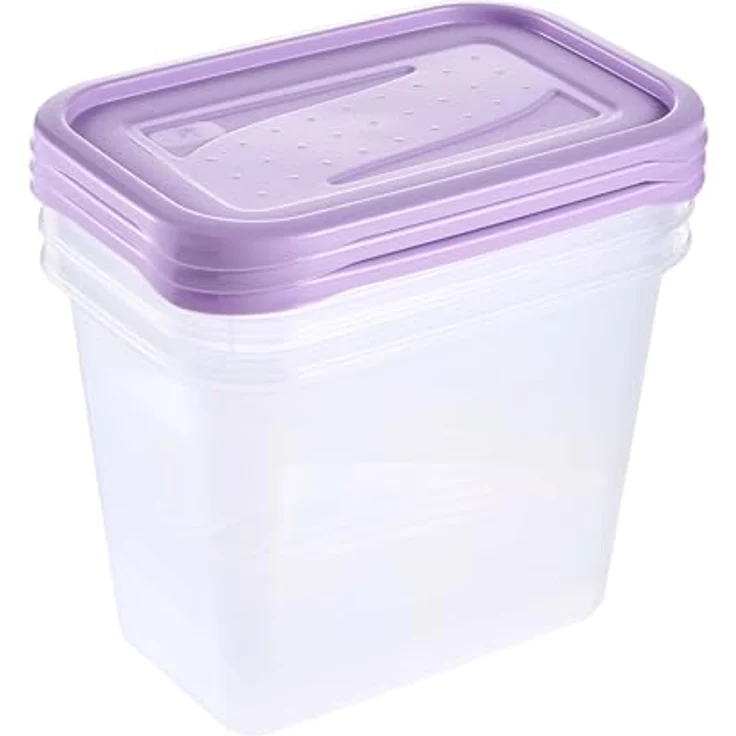 keeeper fredo fresh Frischhaltedosenset, 3-teilig, 3 x 1 l, lebensmittelecht, hitzebeständig, violett – Bild 3