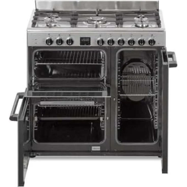 Continental Edison CECP903FIX Gasherd, 5-flammig, 3 Elektroöfen, Edelstahl, 90 cm breit – Bild 2