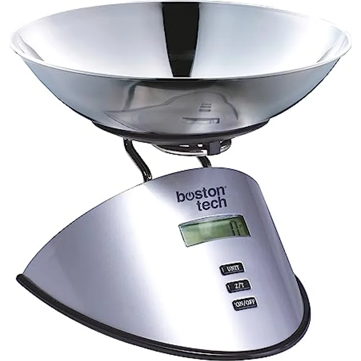 Digitale Küchenwaage Präzisions-Nahrungsmittelwaage Abnehmbare Edelstahlschüssel, LCD-Bildschirm Batterien enthalten Kapazität 5 kg / 11 lbs Modell HK107 HERUNTERLADBARES REZEPT