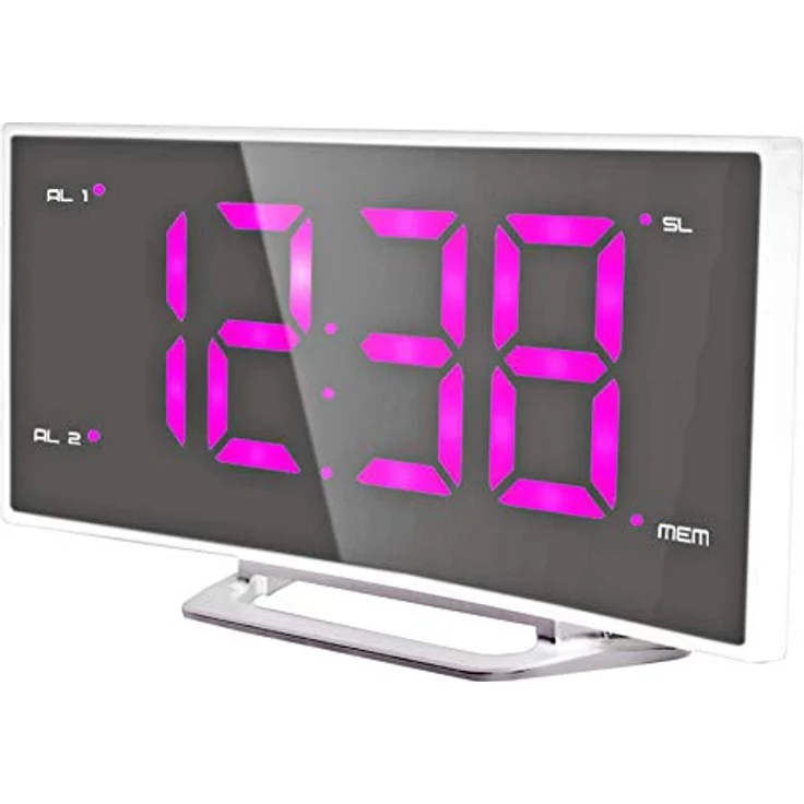 Technoline WT460 pink 2 x Weckalarm, 10 Speicherplätze für Radiosender, Display 2-stufig dimmbar, Kunststoff, weiß, 171 x 87 x 40 mm – Bild 1