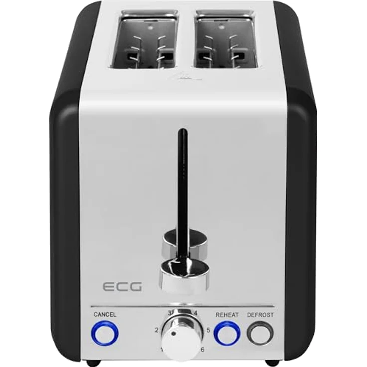 ECG ST 2708 Tradizione Nero, Toaster mit 6 Grad Temperaturregelung und praktischer Krümelschublade – Bild 5