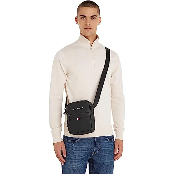 Tommy Hilfiger Essential Umhängetasche, 17.5 cm x 7 cm x 21.5 cm, schwarz, 100% Polyurethan – Bild 4