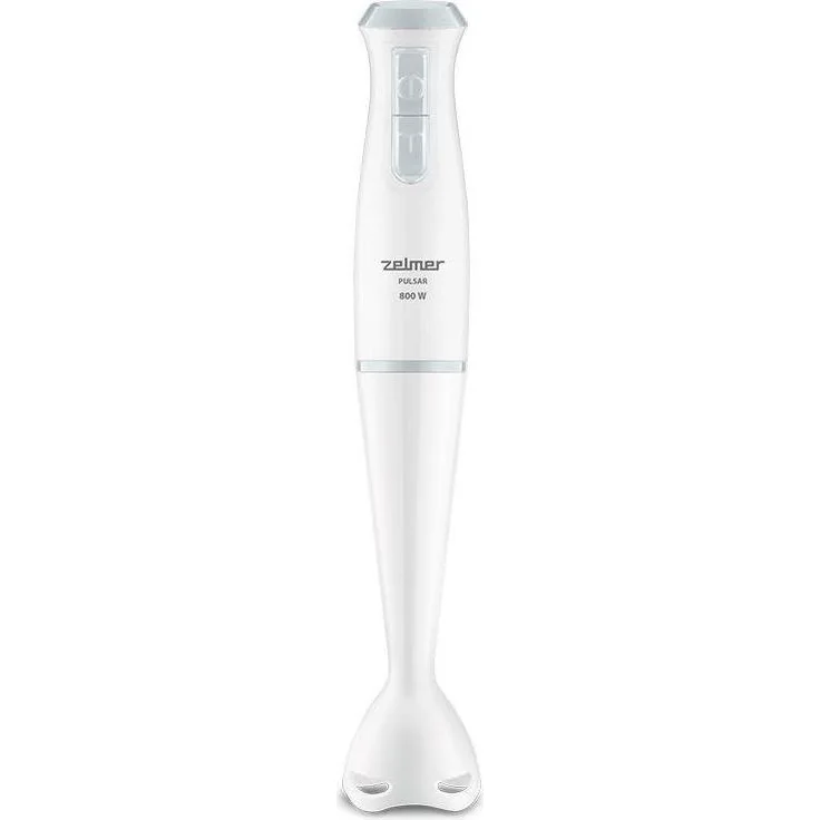 Zelmer ZHB4560S Pulsar, Stabmixer mit 800 Watt, ergonomischem Design, Turbo-Funktion und Anti-Splash-Design, Weiss