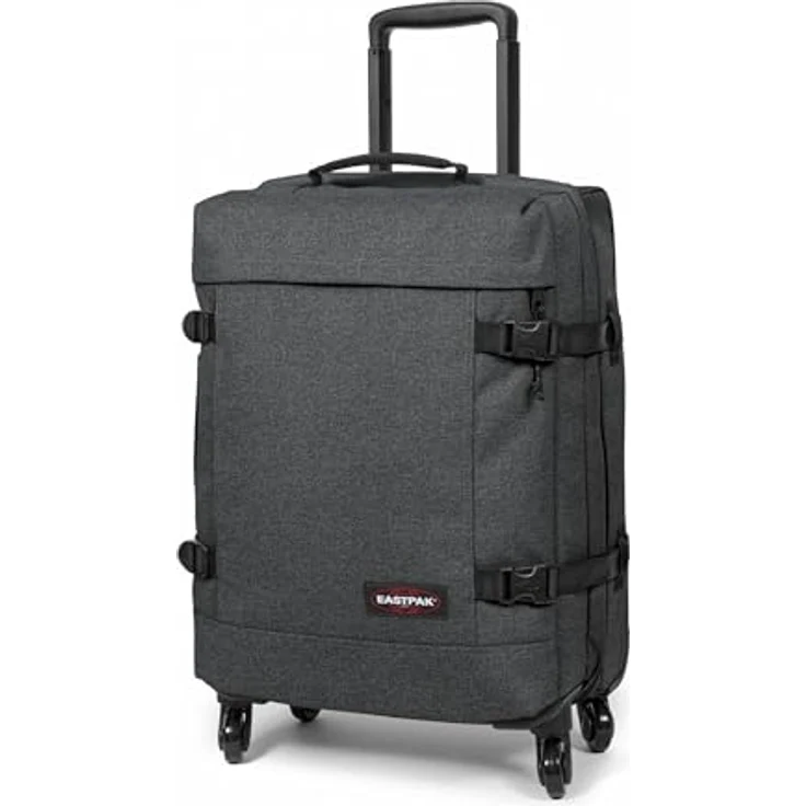EASTPAK TRANS4 S Koffer, 44 L - Black Denim (Grau) - 360°-Rollsystem, Zweistöckiges Fach, Kompressionsgurte – Bild 5