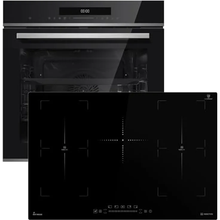 KKT KOLBE SET8019IH77FZ, Backofen und Induktionskochfeld Set mit SensorTouch und Pyrolysereinigung, 77 cm, autark