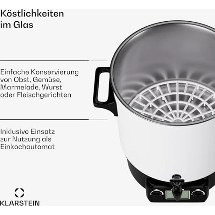 Klarstein Biggie Digital Einkochtopf, 27L Edelstahl, 1800W, Heizgetränkespender mit Digitaldisplay und Zapfhahn – Bild 6