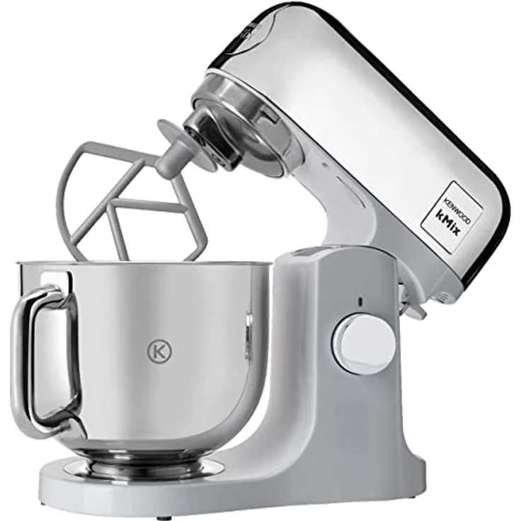 Kenwood KMX760CH kMix Küchenmaschine, 5 Liter Edelstahl-Schüssel, Safe-Use-Sicherheitssystem, Metallgehäuse, 1000 Watt, inkl. Patisserie-Set und Spritzschutz, silber, Serie: kMix – Bild 4