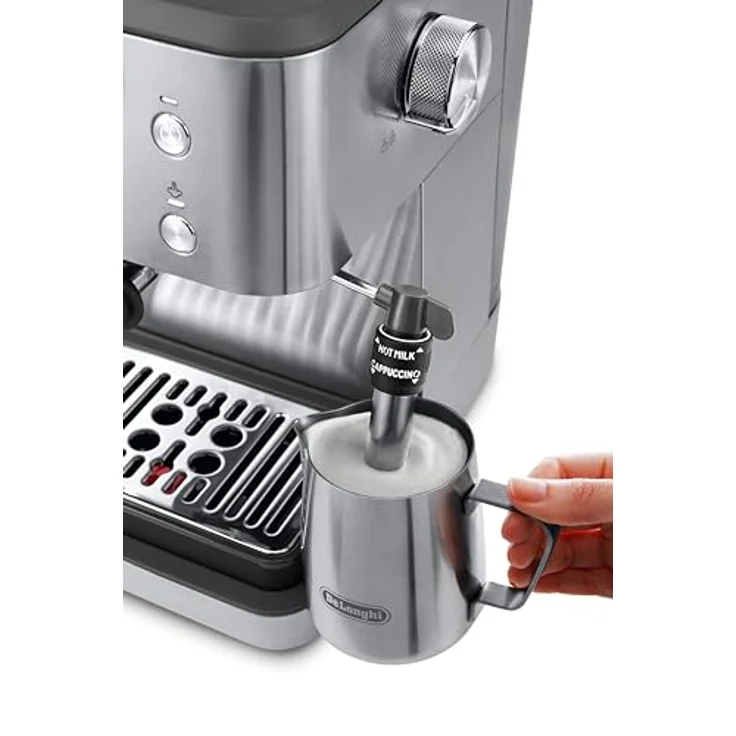 De'Longhi Linea Classic, Siebträgermaschine mit 15-bar Profipumpe, Thermoblock-Technologie und verstellbarem Milchaufschäumer, Schwarz – Bild 2