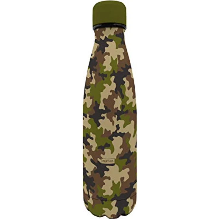 Nerthus Doppelwandige Thermosflasche für Kaltes und Heißes, Design: Leopard, aus 18/8 Edelstahl, BPA-frei, 500 ml – Bild 1