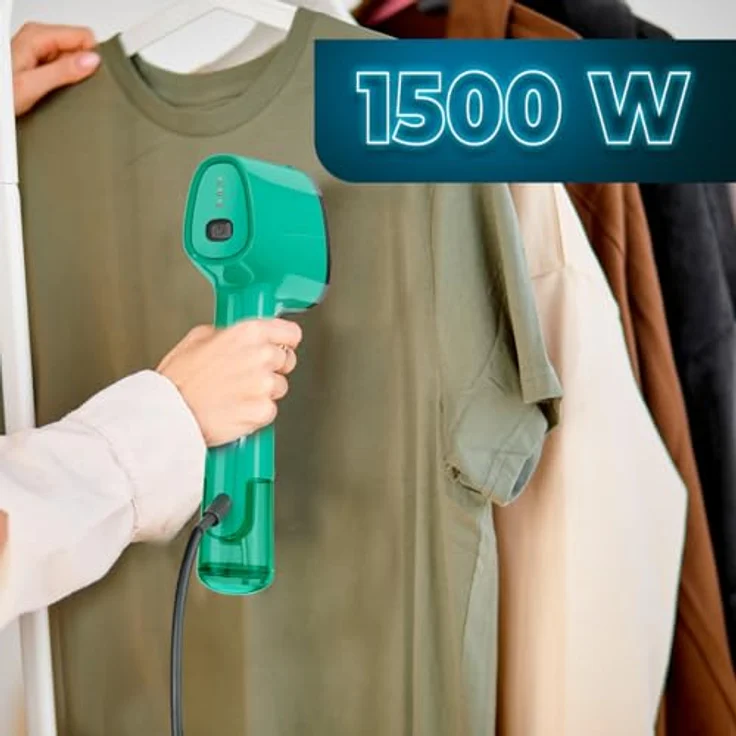 Cecotec IronHero V-1500, Tragbare Dampfbürste mit 1500 W, 25 g/min Dampfausstoß, Mintfarbe, Aluminiumsohle – Bild 2