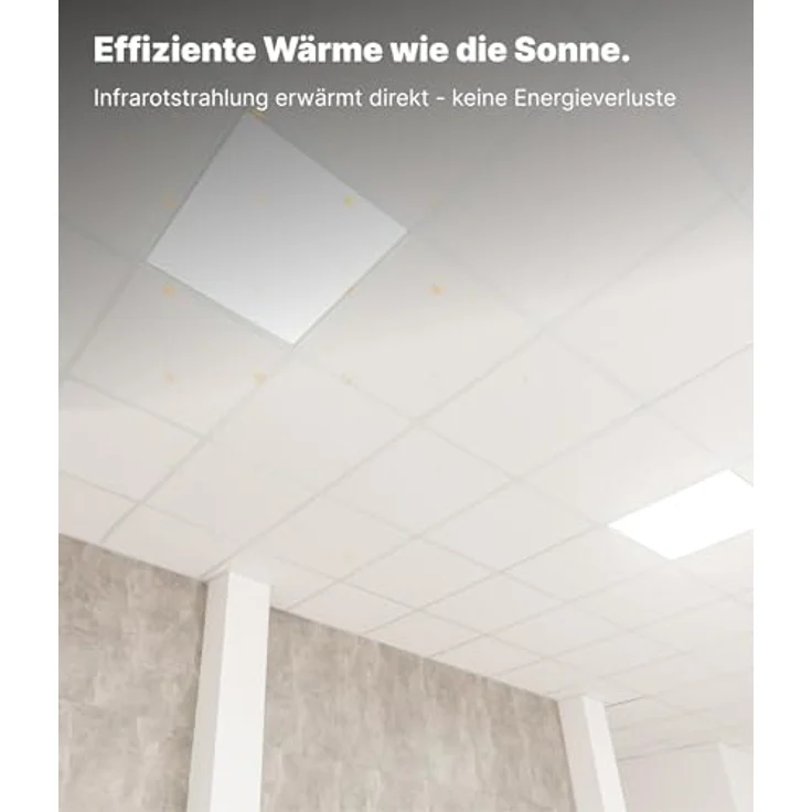 Viesta 60x60 Carbon Crystal Infrarot Wandheizung 360 W mit TH12 Thermostat, weiß, energiesparend, Überhitzungsschutz – Bild 3