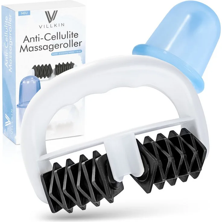 Villkin Massageroller, Anti-Cellulite Faszien Roller + Cellulite Cup, 2-tlg., inkl. Cellulite Cup