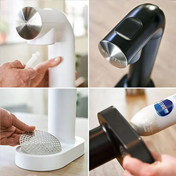 BRITA Wassersprudler sodaONE weiß inkl. CO2-Zylinder und 3 BPA-freien PET-Flaschen I Macht aus Leitungswasser prickelndes Sprudelwasser (bis zu 60l pro Zylinder) – Bild 4
