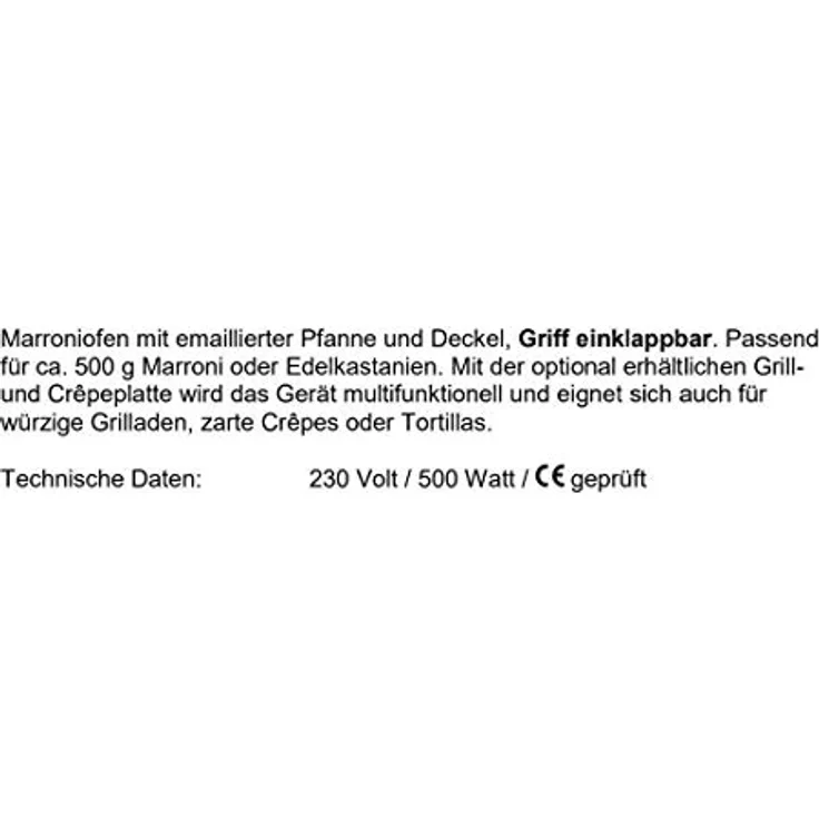 Stöckli 0086.02 Maronenofen, 500W, elektrisch, wärmeisolierte Griffe, schwarz – Bild 5
