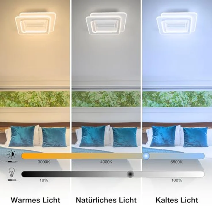 OSRAM Deckenlicht-Ventilator quadratisch, 55W, dimmbar, CCT, IP20, weiß für Innenräume – Bild 5