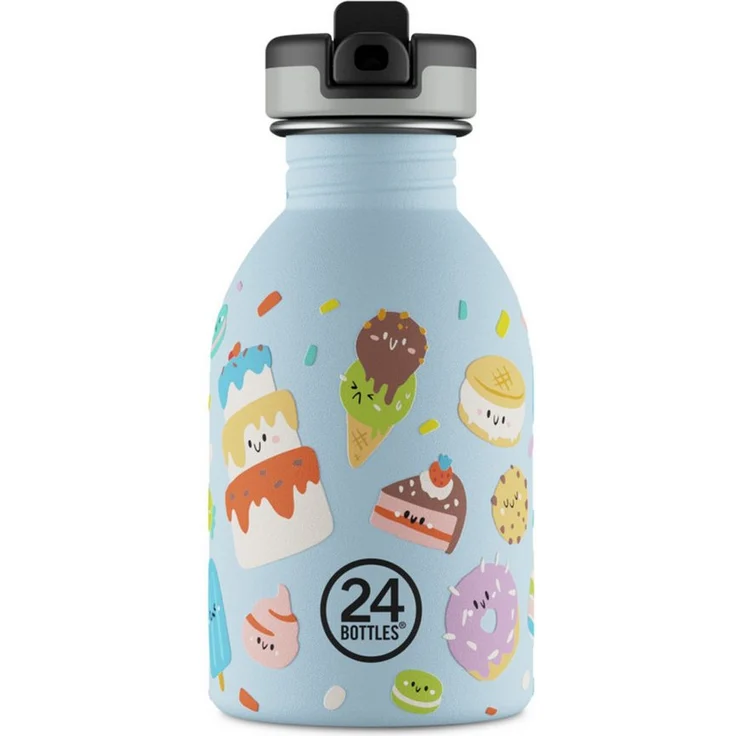 24 Bottles Trinkflasche Kids Urban, Edelstahlflasche mit Strohhalm, auslaufsicher, leicht