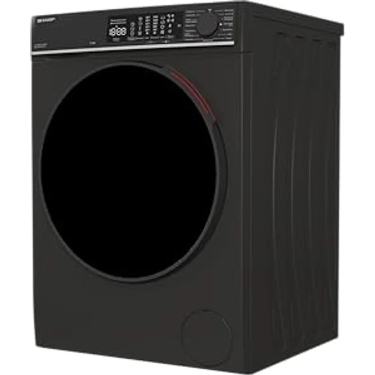 SHARP ES-MNFL814CMA-DE Waschmaschine Frontlader, 8 kg, A, 1400 U/min, Inverter Motor, AquaStop, Dampffunktion, MicroFiber-Filter, LED Touch Display – Mattschwarz – Bild 4
