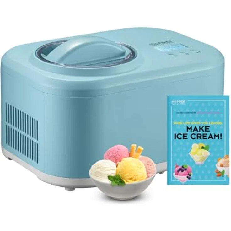 TZS First Austria Eismaschine & Joghurtbereiter | 1 L | Frozen Joghurt, Sorbet, Eiscreme | inkl. Rezeptheft, Messbecher & Spatel | mint – Bild 1