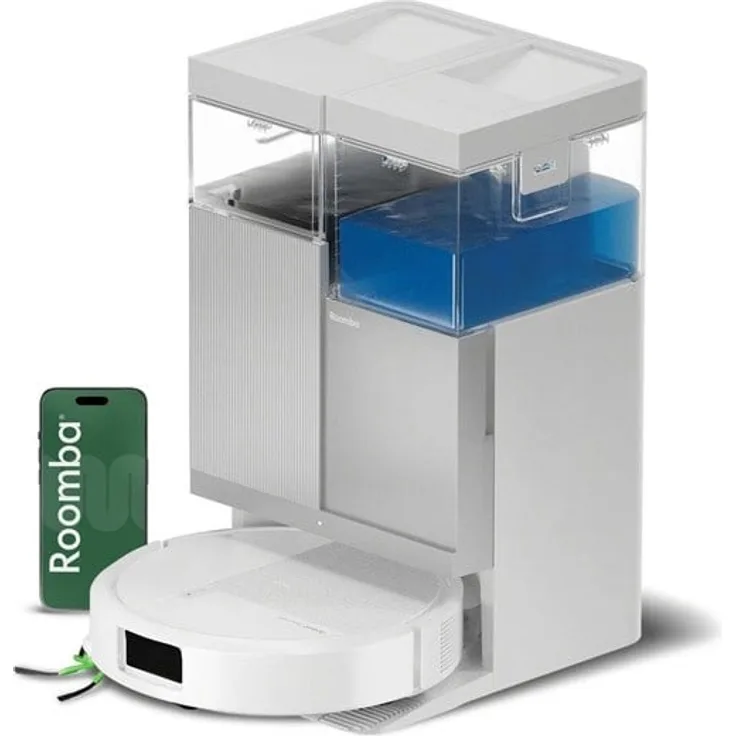iRobot Roboter Staubsauger Combo 415 - 2-in-1 mit 20.000 Pa Saugkraft, LiDAR-Kartierung und AutoWash™-Station, White