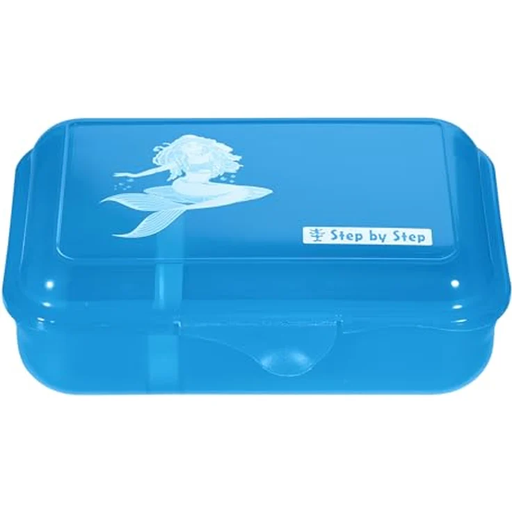 Step by Step Lunchbox Mermaid Lola, Blau, mit Trennwand und Klickverschluss, spülmaschinenfest, BPA-frei, für Schule und Kindergarten, 0,9l – Bild 1