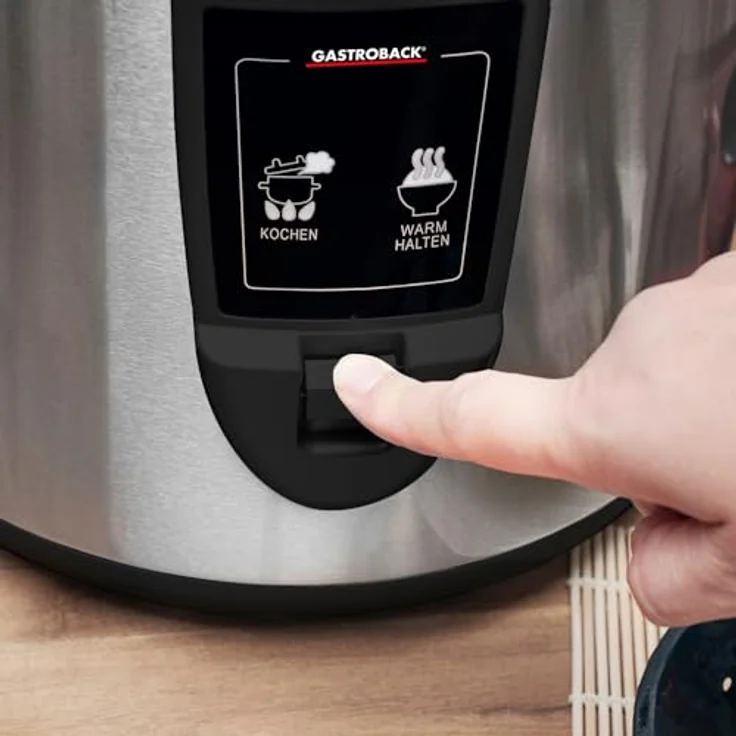 Gastroback 42507_S Premium Edition Reiskocher, 3 Liter mit Dampfgarer-Funktion, Warmhalte- und präziser Temperaturregelung, 410 Watt – Bild 5