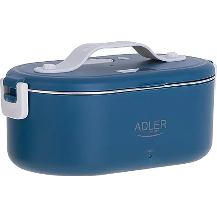 Adler Europe AD 4505 Elektrische Lunchbox Lebensmittelbehälter 0,8 Liter, hält Mahlzeiten bis zu 70 °C warm, 45–55 W, (Blau)