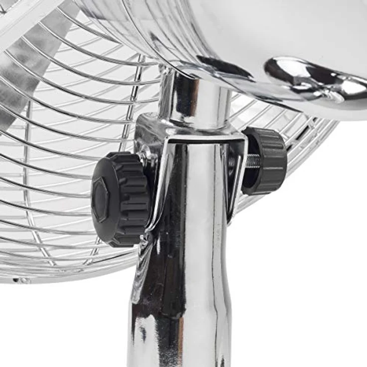 Bestron Mobiler Tischventilator mit Schwenkfunktion im Retro-Design, Höhe: 43 cm, Ø 35 cm, 35 W, Chrom – Bild 4
