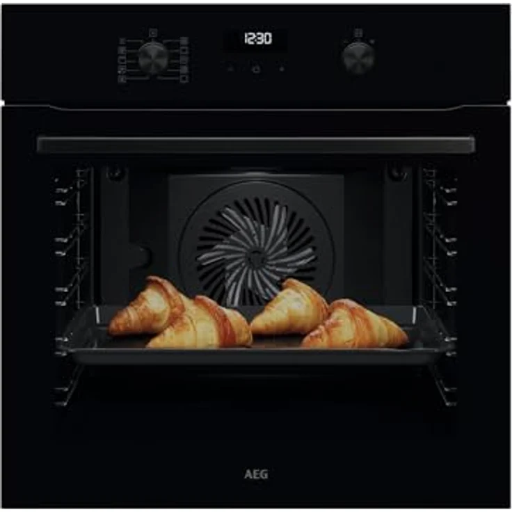 AEG NBA5A20AK SurroundCook Backofen Schwarz, 8 Backofenfunktionen, Aqua Reinigungsfunktion, MaxiKlasse, SteamBake Funktion