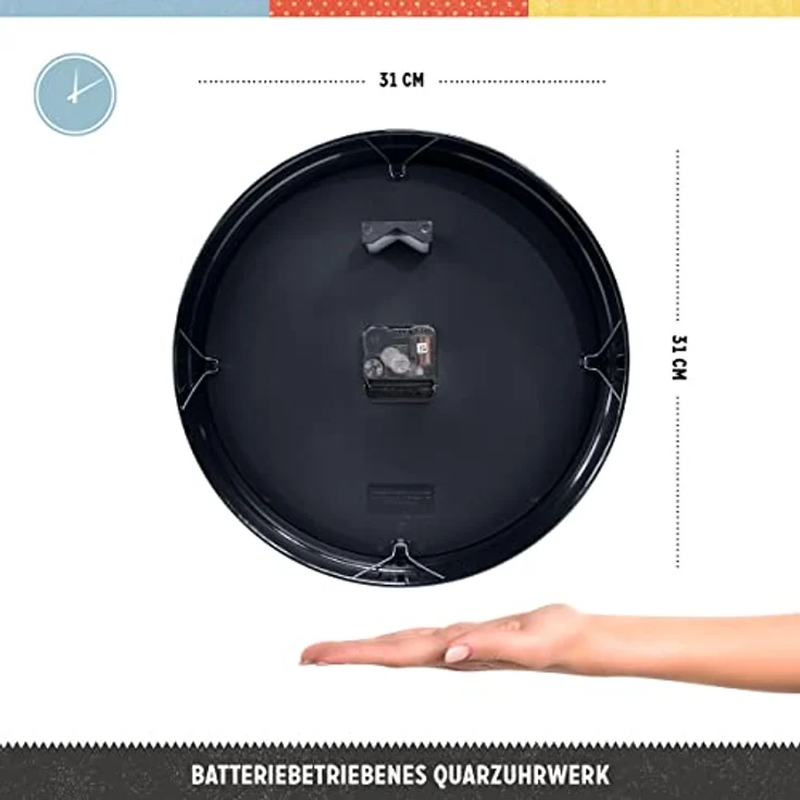 Nostalgic-Art, Retro Wanduhr, Vespa – Tacho – Geschenk-Idee für Roller-Fans, Große Küchenuhr, Vintage-Design zur Dekoration, Ø 31 cm – Bild 2